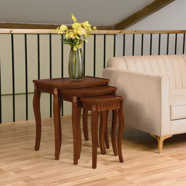 Darby Home Co MidCentury Coffee Table Set, Nesting Tables Living Room